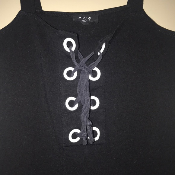 Six crisp days black tie up bodysuit - Picture 2 of 6